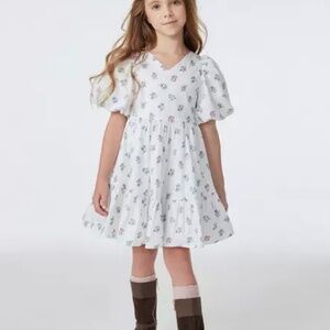 NEW JANIE AND JACK Floral Stripe Bubble Sleeve Dress